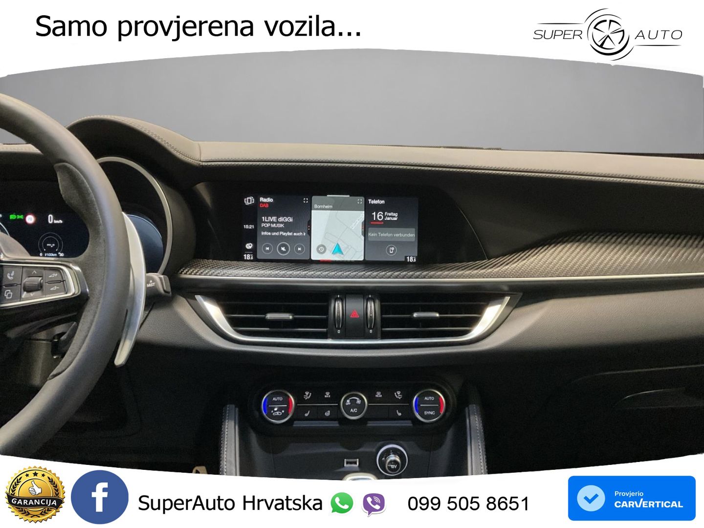 Alfa Romeo Stelvio Quadrifoglio 2.9 V6 Bi-Turbo (520 KS) Q4 Automatic LED+GR SJED+ACC