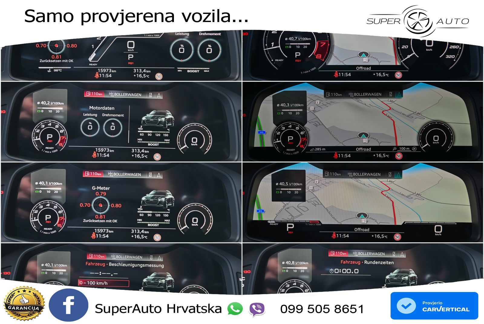 Audi RS6 Avant 4.0 TFSI V8 performance (630 KS)  quattro tiptronic ZRAČNI+ACC+GR SJED+KAM