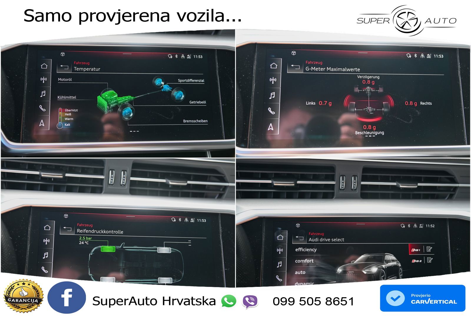 Audi RS6 Avant 4.0 TFSI V8 performance (630 KS)  quattro tiptronic ZRAČNI+ACC+GR SJED+KAM