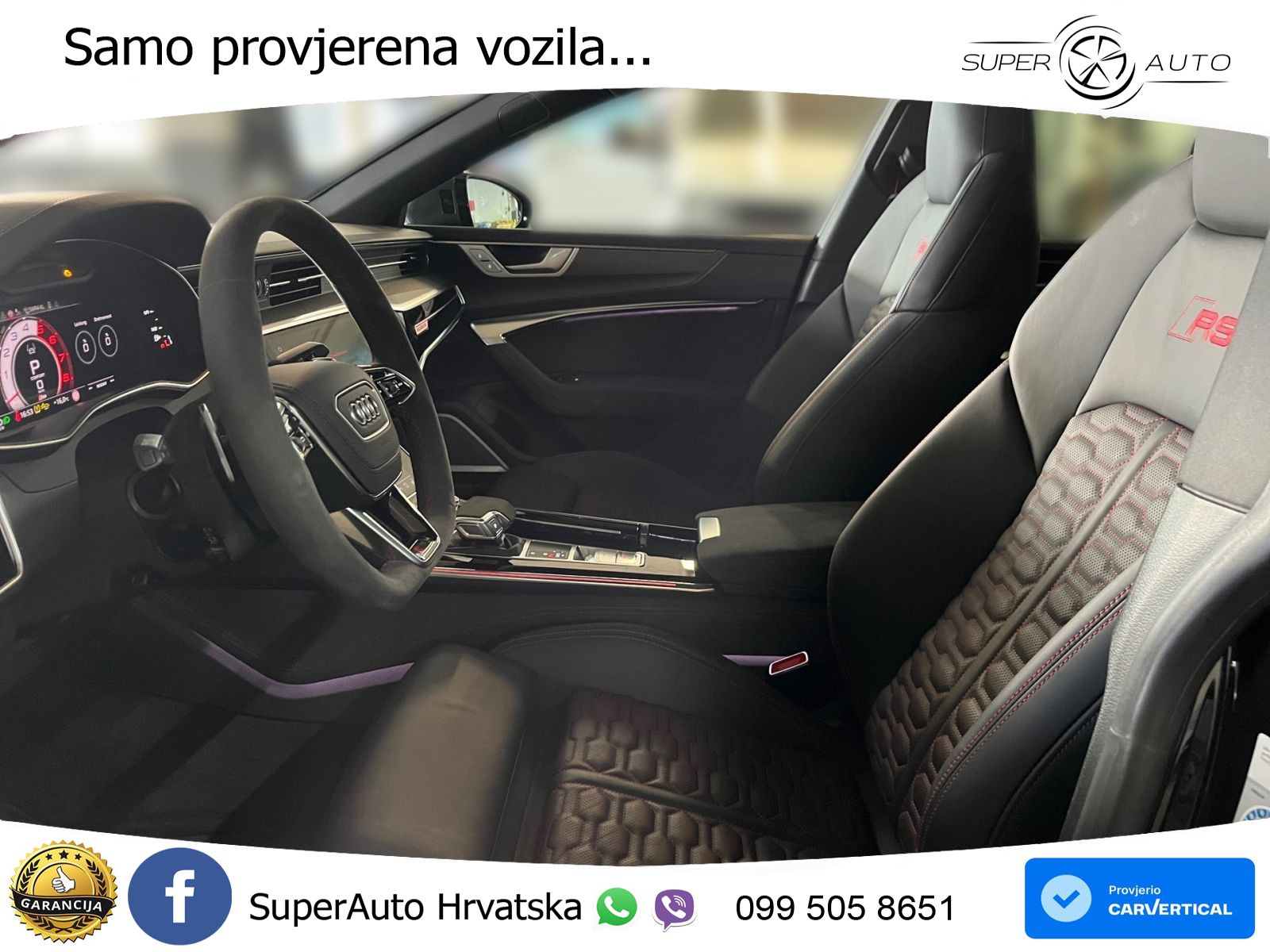 Audi RS7 4.0 TFSI V8 performance (630 KS) quattro tiptronic LED+GR SJED+ACC