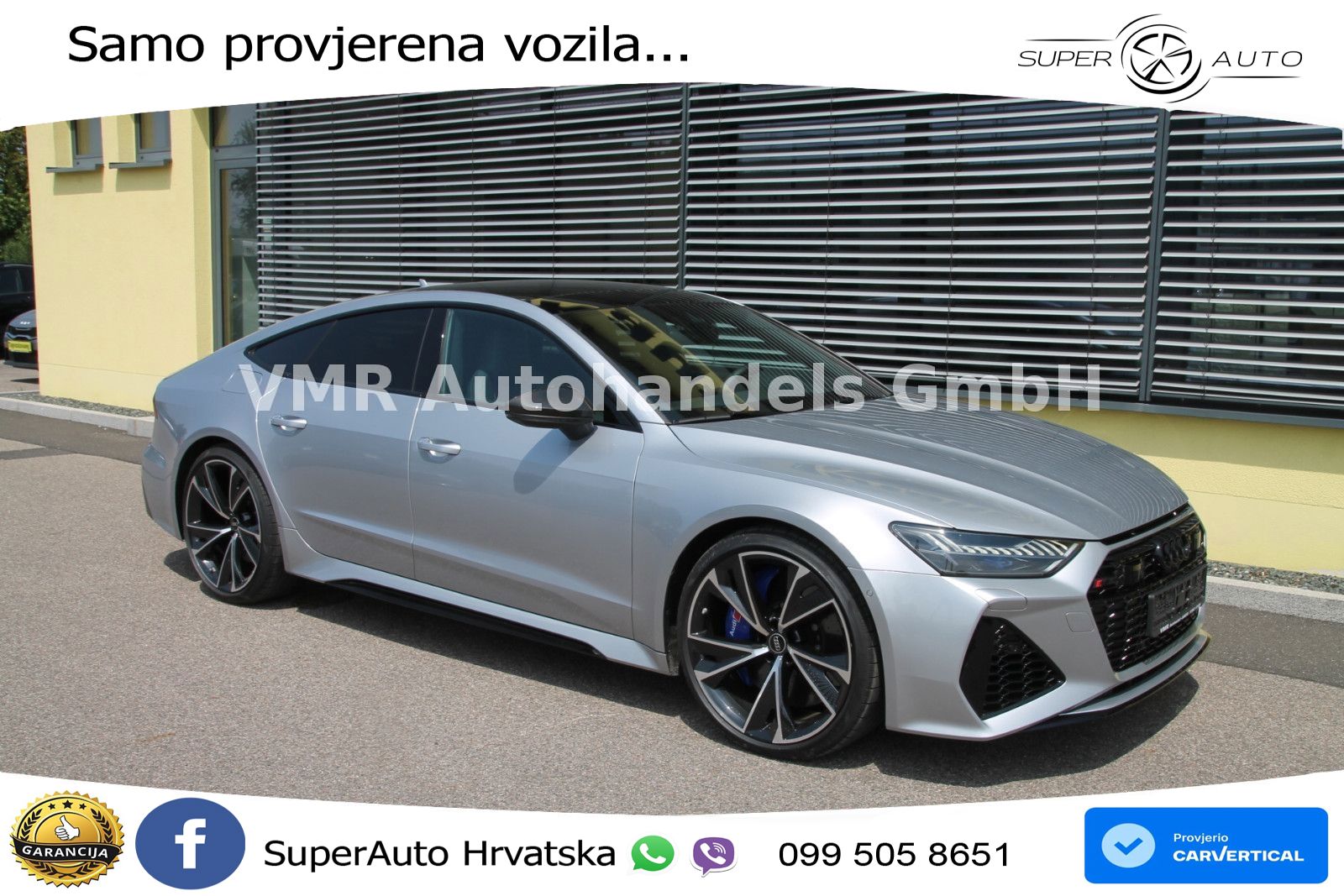 Audi RS7 4.0 TFSI V8 performance (630 KS) quattro tiptronic ACC+HEAD+4xGR SJED+360+PANO